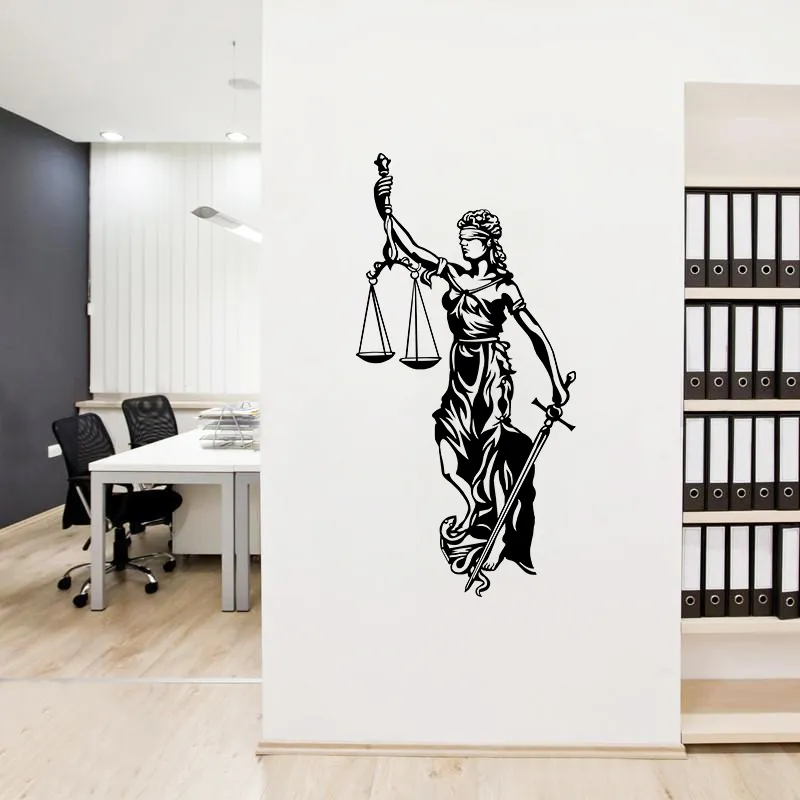 Lady Justice Vinyl Wall Decal - Femida Law Goddess Art, Lawyer Office ...