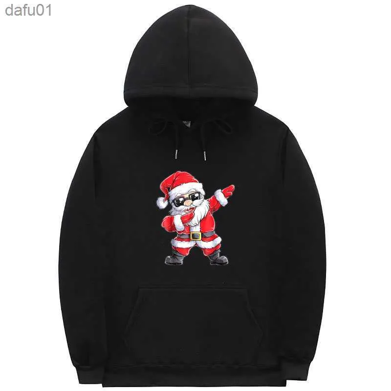 Boże Narodzenie Santa Hoodie Mężczyźni Kobiety Pullover jesienne zimowe ubrania Bluzy Moda Casual Black Pink Sudaderas Hombre S-3xl L230520