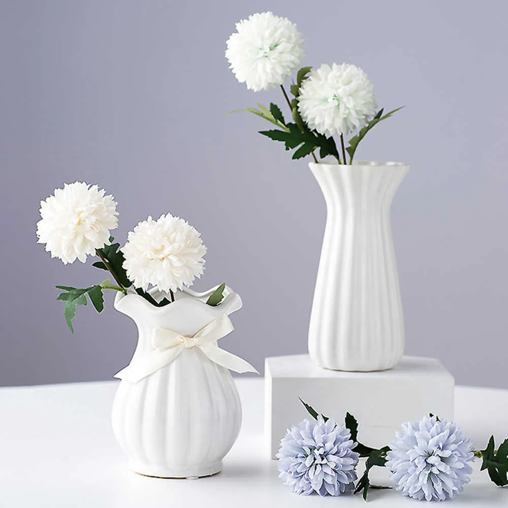Fleurs séchées, boule décorative de mariage artificielle, Vases de chrysanthème pour la décoration de la maison, produits ménagers de noël, fausses plantes d'oeillets