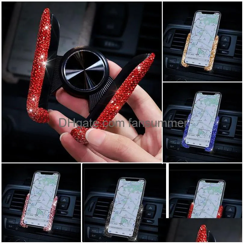 Bling Car Vent Phone Mount | Diamond Inlay Holder | Secure Smartphone ...