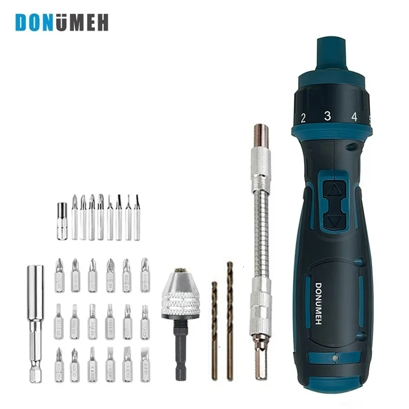 Skruvmejslar Donumeh Cordless Electric Skruvmejsel 1300mAh Liion Batterisladdningsbar Mini Drill 36V Power Tools Set Hushållens underhåll 230609