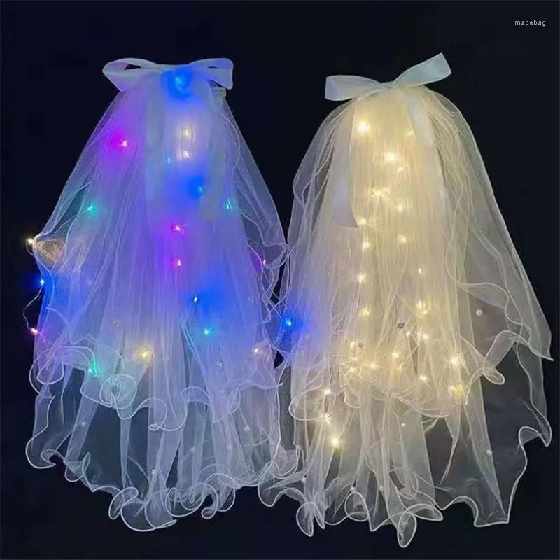 Decoración De Fiesta, Luces Led, Boda Nupcial, Niñas, Princesa, Corona  Luminosa, Velo, Lazo De Hadas, Cinta De Doble Capa, Diadema Creativa Para  Novia De 10,91 €