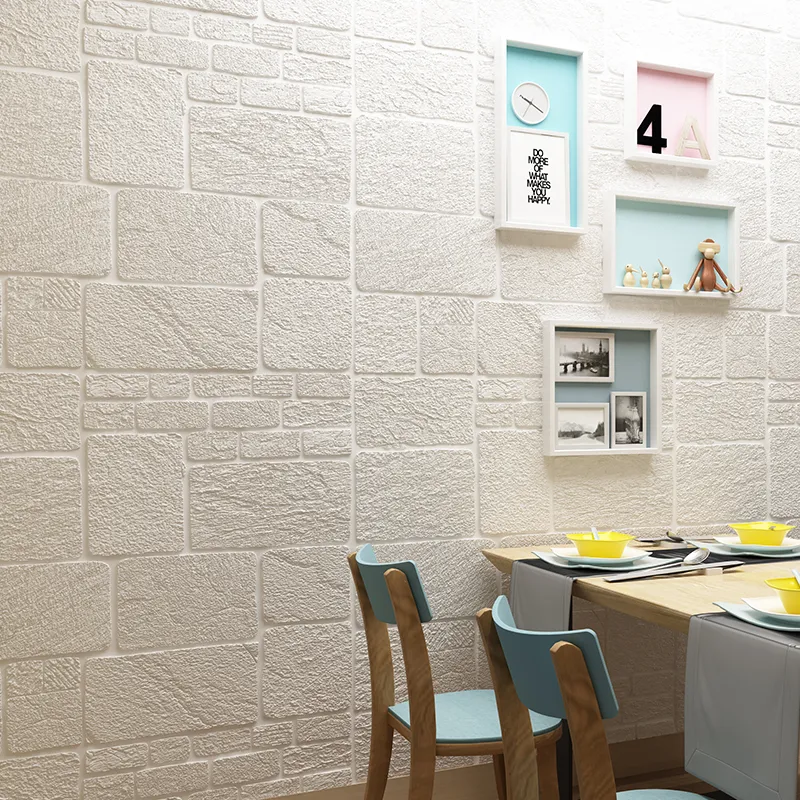 3D vägg klistermärken tjock vardagsrum vägg sovrum dekoration rum simulering tegel mönster personlighet kreativ antikollision