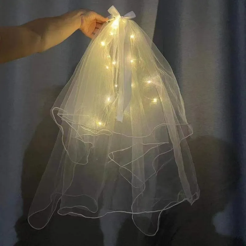 Decoración De Fiesta, Luces Led, Boda Nupcial, Niñas, Princesa, Corona  Luminosa, Velo, Lazo De Hadas, Cinta De Doble Capa, Diadema Creativa Para  Novia De 10,91 €