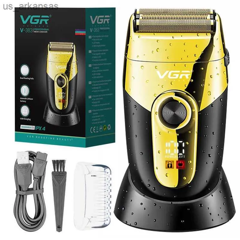 Original VGR Rechargeable Electric Shavers For Men Beard Electric Razor Washable Bald Head Shaving Machine For Men Wet Dry L230523