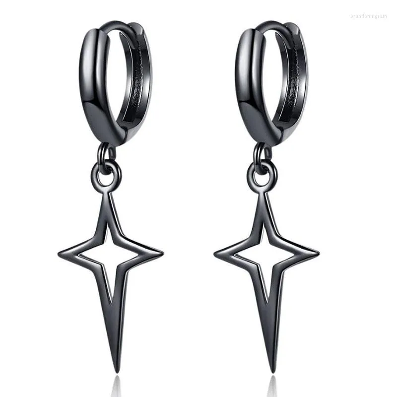 Oorringen KOFSAC Trendy 925 Sterling Zilveren Sieraden Voor Vrouwen Eenvoudige Zwarte Gouden Ster Oorbel Dame Verjaardag Accessoires Geschenken