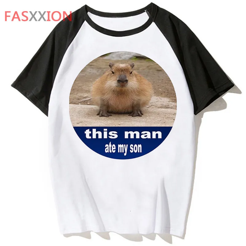Men's T-Shirts Capybara T Shirt Streetwear Hop Funny Tshirt Men Top Harajuku Hip Tee for Male Clothing T-shirt 230612
