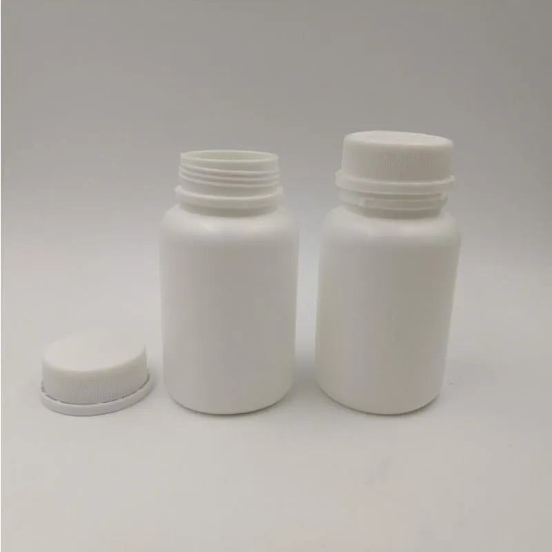 Gratis verzending 50 stks 100 ml 100cc HDPE Witte medische pil fles plastic, lege hervulbare Capsules fles met Tamper Proof Cap Rhmic