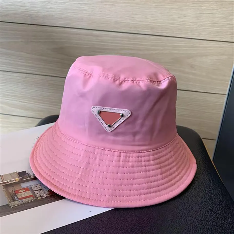 Bucket Hats for ladies luxury designers casquette casual outdoor sun solid colors delicate birthday gift nylon classic boy pink po247u