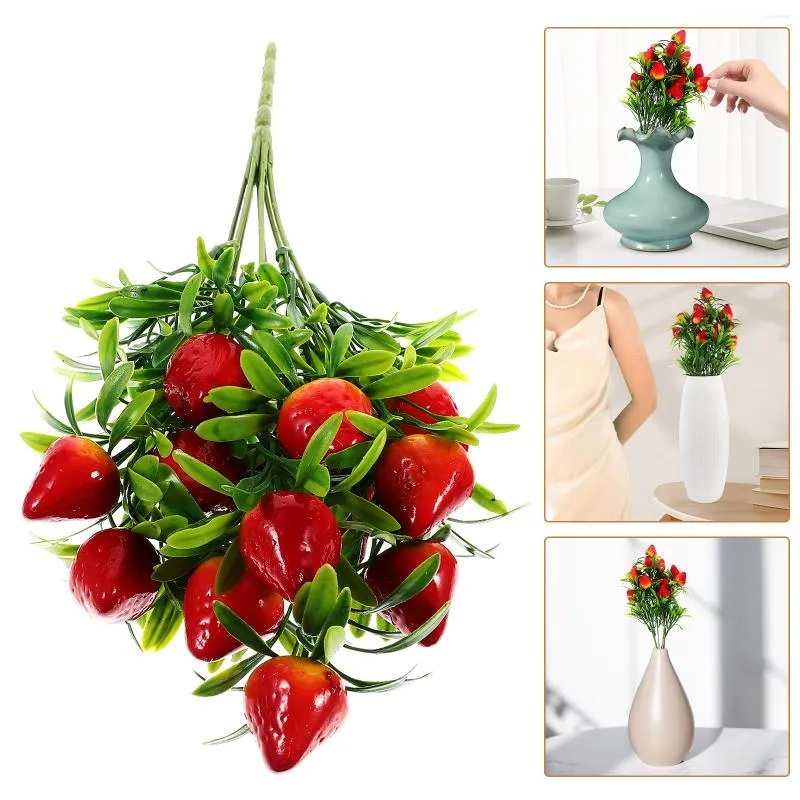 Party Decoration Simulation Strawberry Bouquet DIY Flower Arrangement Decor Adorn Fake Artificial Wedding