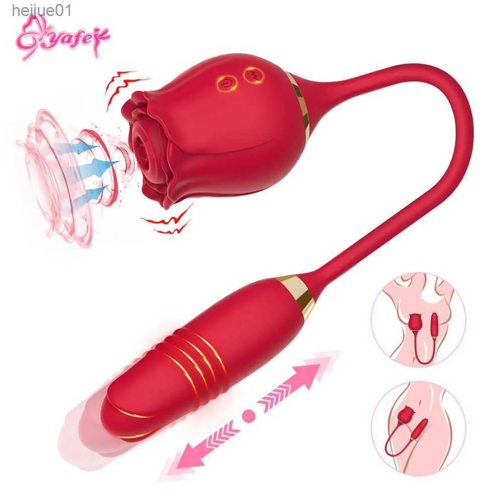 Rose Zuigen Vibrator voor Vrouwen Tepel Clit Stimulator Vibrerend Ei Dildo Vibrators Clitoris Sucker Vibator Seksspeeltje voor Vrouwen L230518