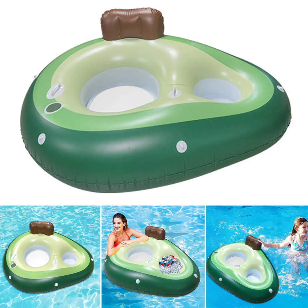 Floats Tubes Inflatable floating chair avocado Swim ring water mat reusable environment-friendly lightweight swimming pool party supplies P230612