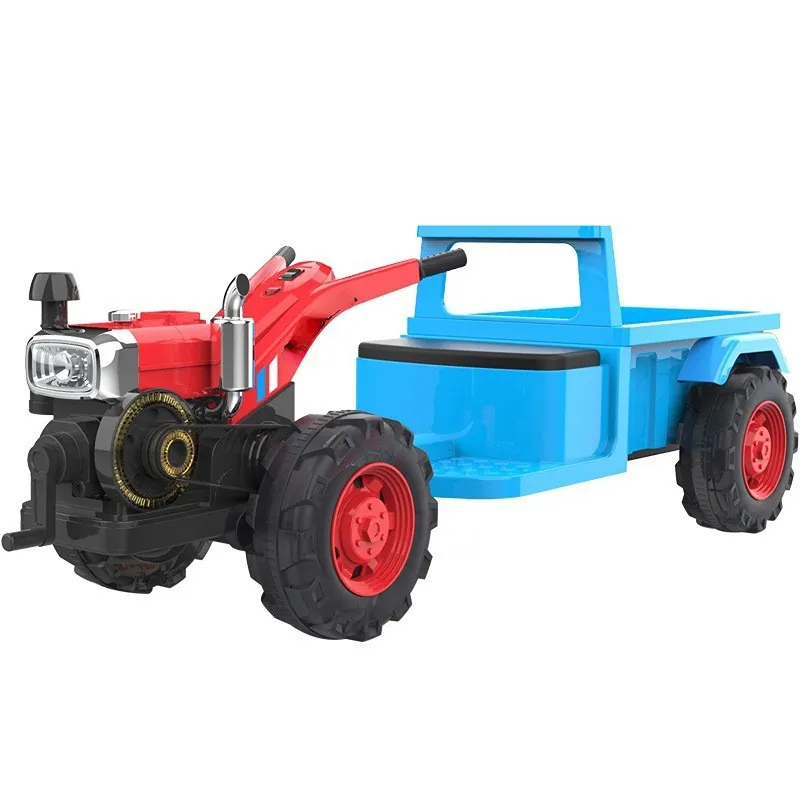2WD marche tracteur électrique jouet voiture quatre roues garçons et filles avec seau tracteur créatif anniversaire jouets cadeau pour enfants