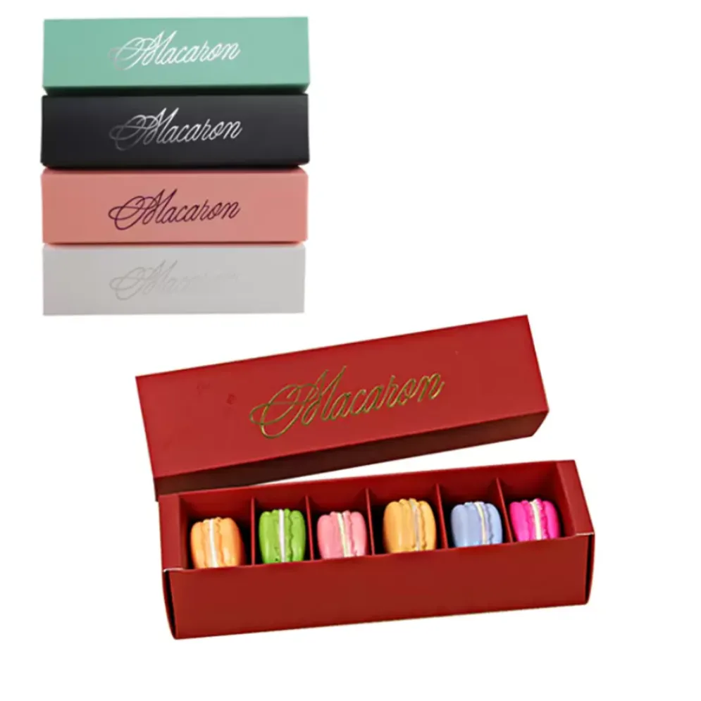 Macaron Box Packaging Opakowanie domowe czekoladowe ciastka mufrowe pakiet papierowy papierowy pakiet detaliczny DHL Darmowa dostawa e0612