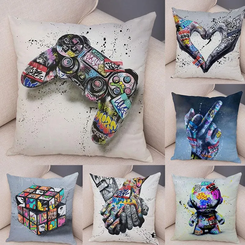 Almofada 45 x 45 cm Estojo Decoração para Casa Gamepad Fronha Capa de Video Game Controlador de Gamer