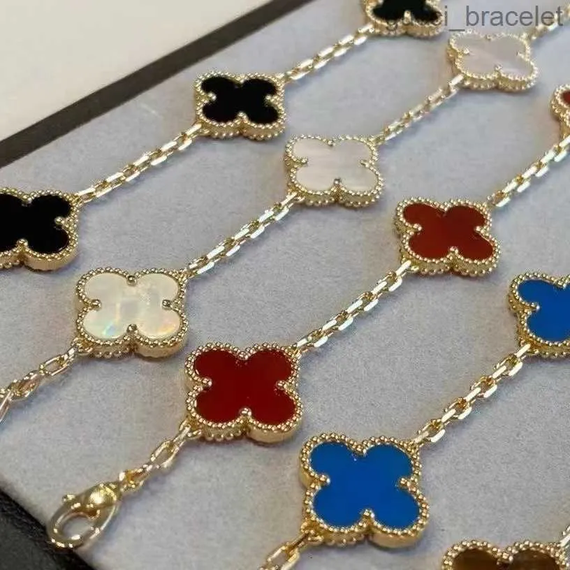 Projektant bransoletki dla kobiet Lucky Black Onyx łańcuch 18k białe złoto Panie i dziewczęta Walentynki Dzień Matki Diamentowe biżuteria Diamentowa biżuteria