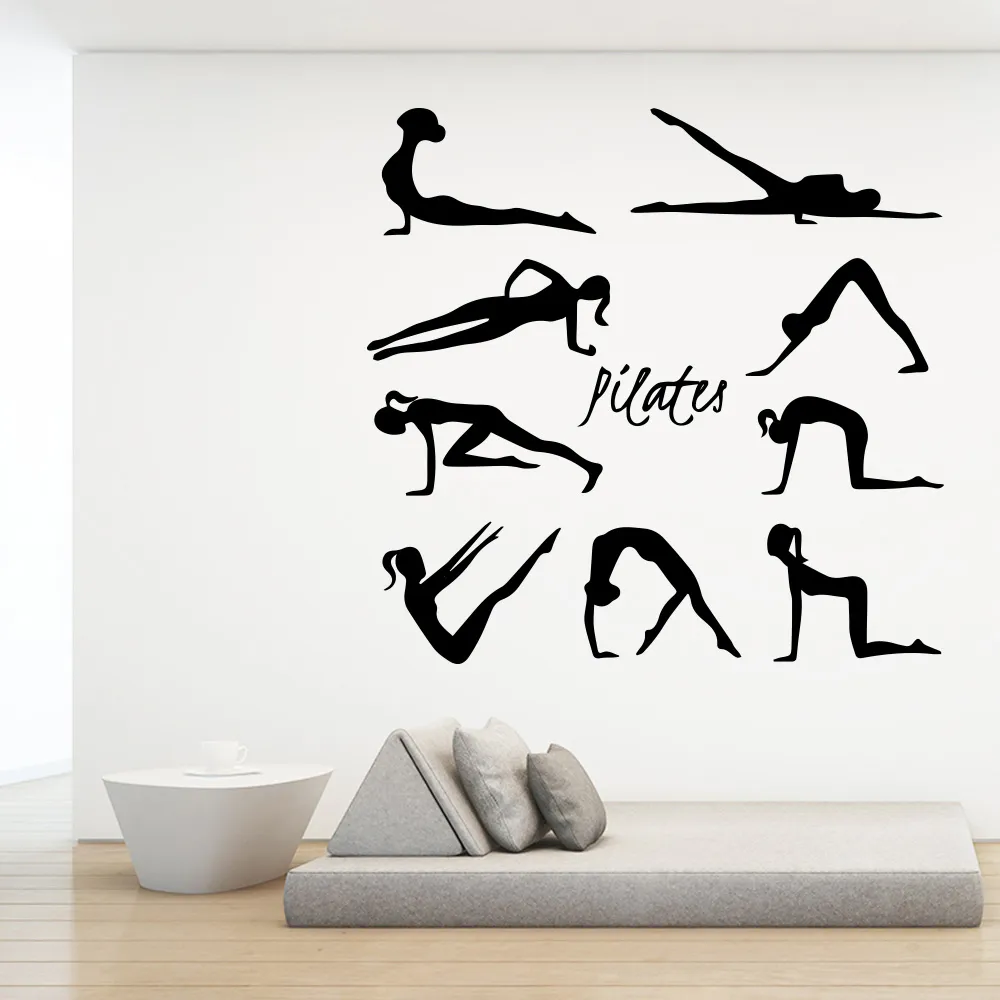 Calcomanías De Pared De Gimnasio: Pilates Posa Arte De Pared De Vinilo Para  Estudio De Yoga, Dormitorio Y Decoración De La Sala De Estar Mural De  Calcomanía Fácil De Aplicar De 878,33, image size:1000x1000