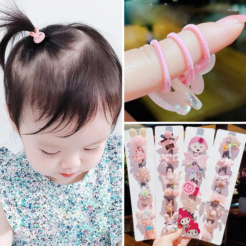 Accessori per capelli Bambini adorabili Cravatta coreana per bambini Anello elastico per ragazza carina Accessorio rosa per cartoni animati Accessori Para El Cabello Copricapo