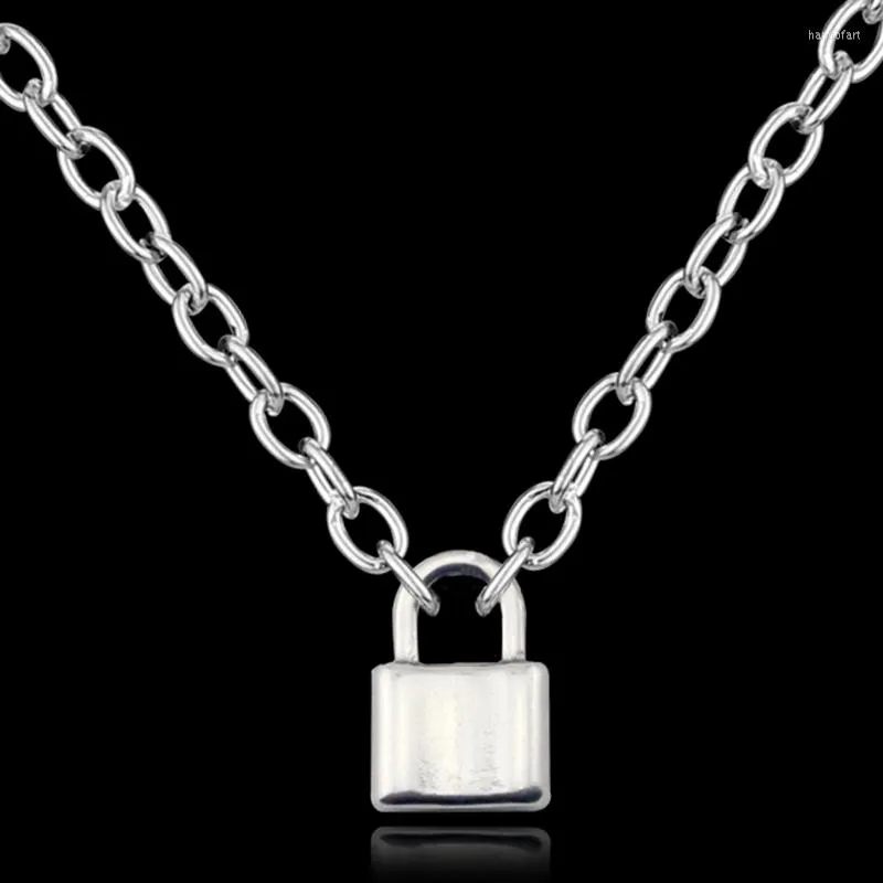 Chains Handmade Cool PadLock Pendant Necklace For Women Men Streetwear Punk Necklaces Gothic Choker Party Jewelry