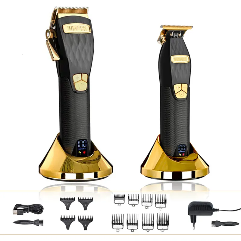 Hair Trimmer Wmark NG 2032 2033 Professionella mäns skärmaskinsatser LCD -skärm med Seat Charger Clipper 230612