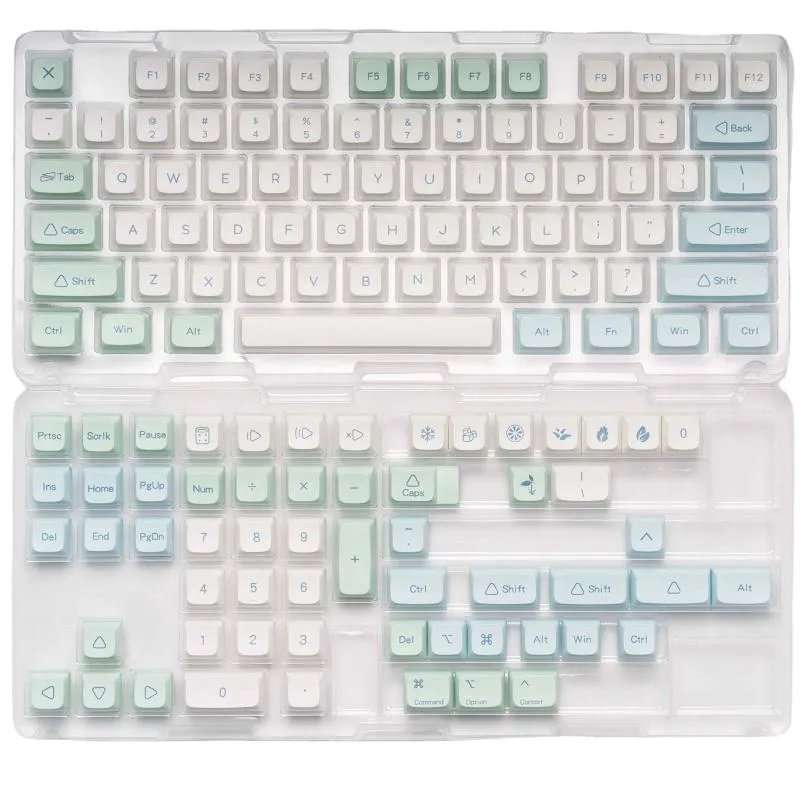 Akcesoria 133keys Ice Mint Keycap XDA Profil Dyesub Spersonalizowane kluczowe kleje PBT dla mechanicznej klawiatury MX Cherry DZ60 RK61 64 GK61