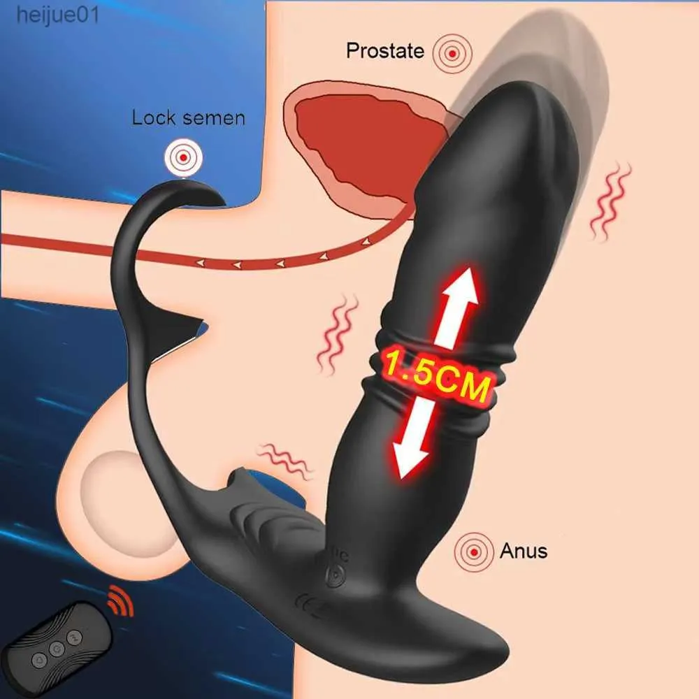Teleskopik anal vibratör prostat masaj popo fiş prostat stimülatör gecikmesi boşalma penis halka dildos seks oyuncakları erkekler için