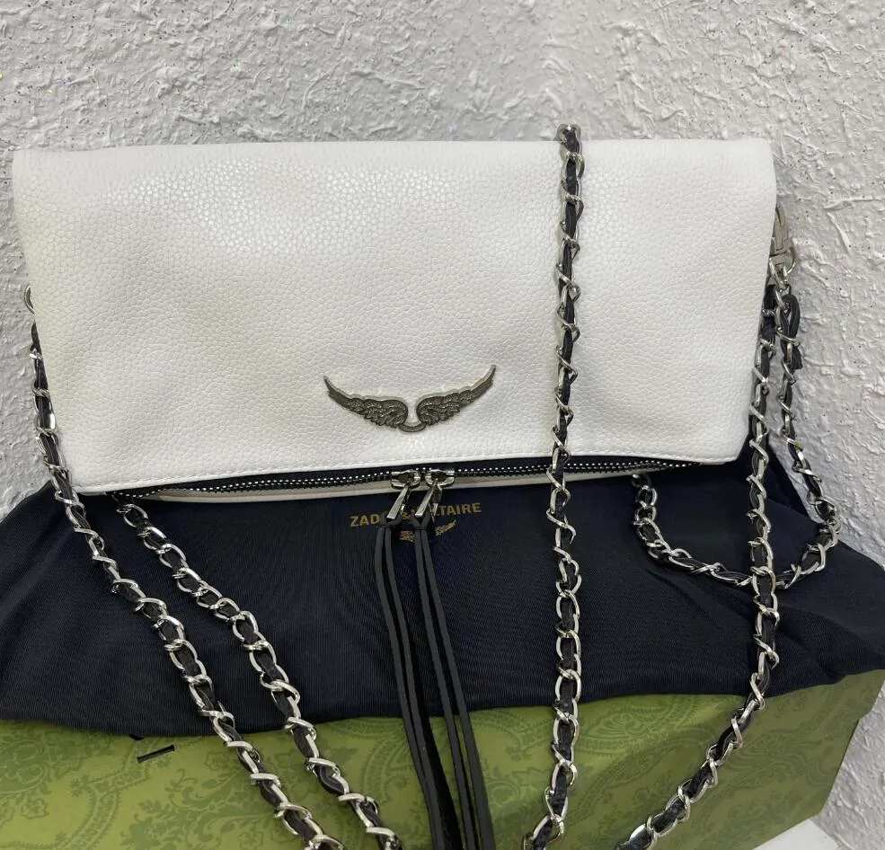 Torby na ramię Kobiet luksusowe skrzydła rocka pochette zadig torebka torka najwyższej jakości Tote Diamond Designer Baguette skórzana torebka A13