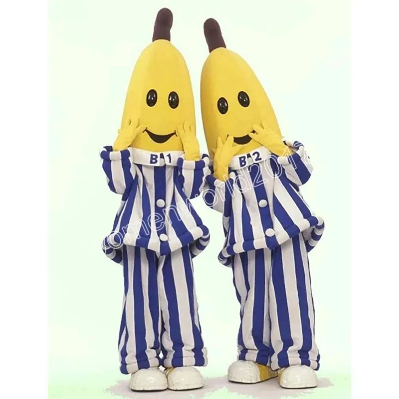 Costume de mascotte banane professionnelle Simulation personnage de dessin animé tenue Costume carnaval adultes fête d'anniversaire tenue fantaisie pour hommes femmes