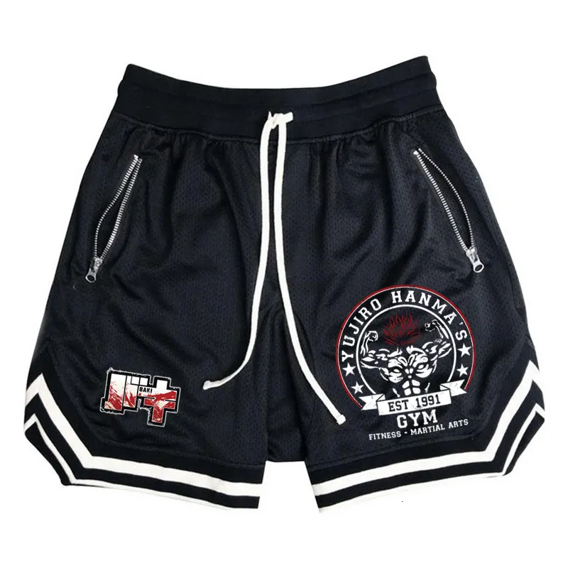 Męskie szorty Hanma Baki Anime Shorts Mężczyźni Kobiety Szybkie suche szorty gimnastyczne oddychające do joggerów fitness Summer Basketball Sports Stranties Mężczyzna 230612