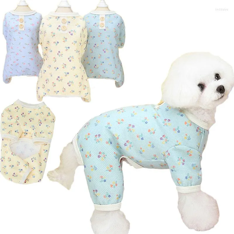 Hundebekleidung, Blumenmuster, Haustier-Overall, Pyjama, Kleidung, Pyjama, Trainingsanzug, Welpen, Katze, Hoodies, Overalls für kleine Hunde, Chiwawa-Pyjama