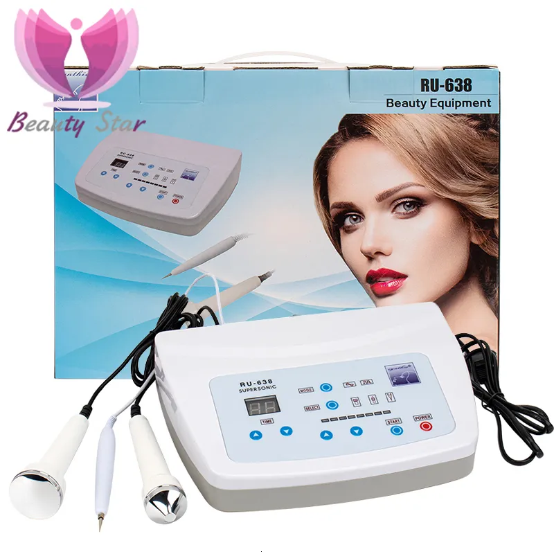 Massageador facial 3 em 1 R-638 máquina ultrassônica para remoção de manchas antienvelhecimento ultrassônico massageador facial para limpeza profunda da pele dispositivo de beleza 230609