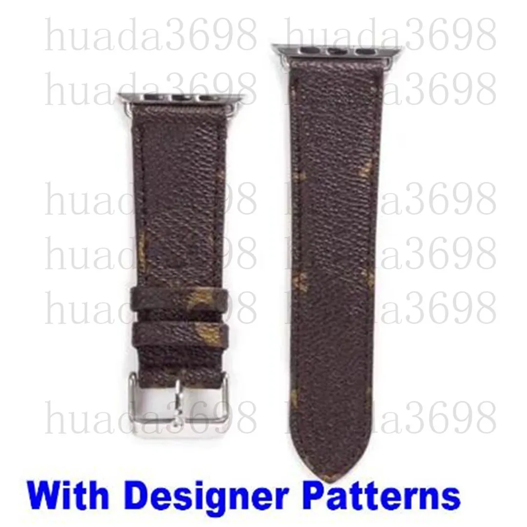 Top Fashion Designer Wristband Straps L Flower Watch Strap لـ Apple Watch Band Series 8 7 6 5 4 3 2 1 نمط طباعة جلدي نطاقات ذكية 49 مم 42 مم 41 مم 45 مم 40 مم 38 ملم
