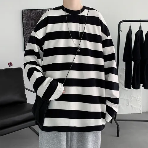 福袋 売れ残り Breathable DHgate.com:Mens Stripe T-Shirt Casual Long-Sleeve Clothing