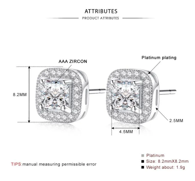 Chic White Topaz CZ Diamond-Set Sterling Silver Stud Earrings For Brides And Special Occasions_voghion.com