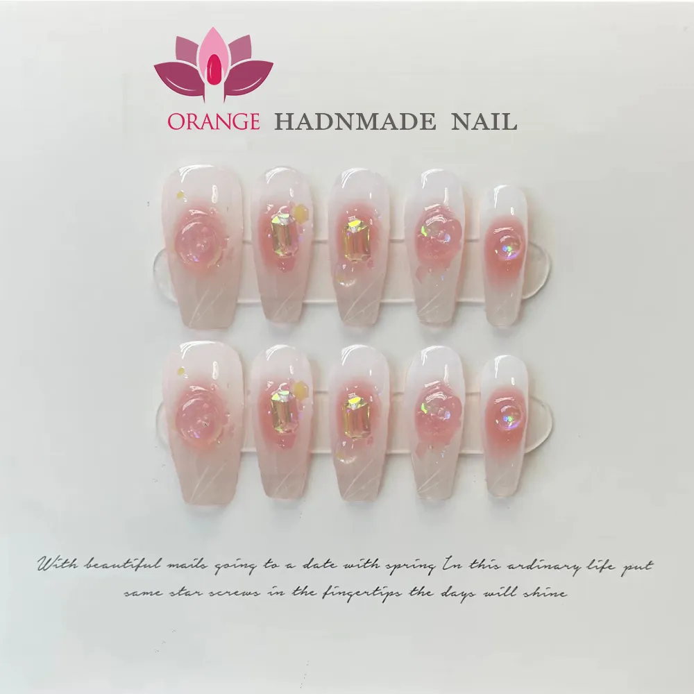 False Nails Press On Nails Tips Gel Full Cover With Design Y2K False Nails Handgjorda högkvalitativa bärbara ballerina Medium Artificial Nail 230609