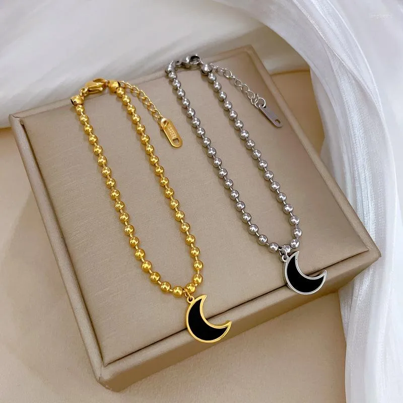 Charm Bracelets 20 pçs/lote Aço Inoxidável Gold Silver Color Moon Charms Chain Bracelet For Women Fashion Jóias Presente Atacado