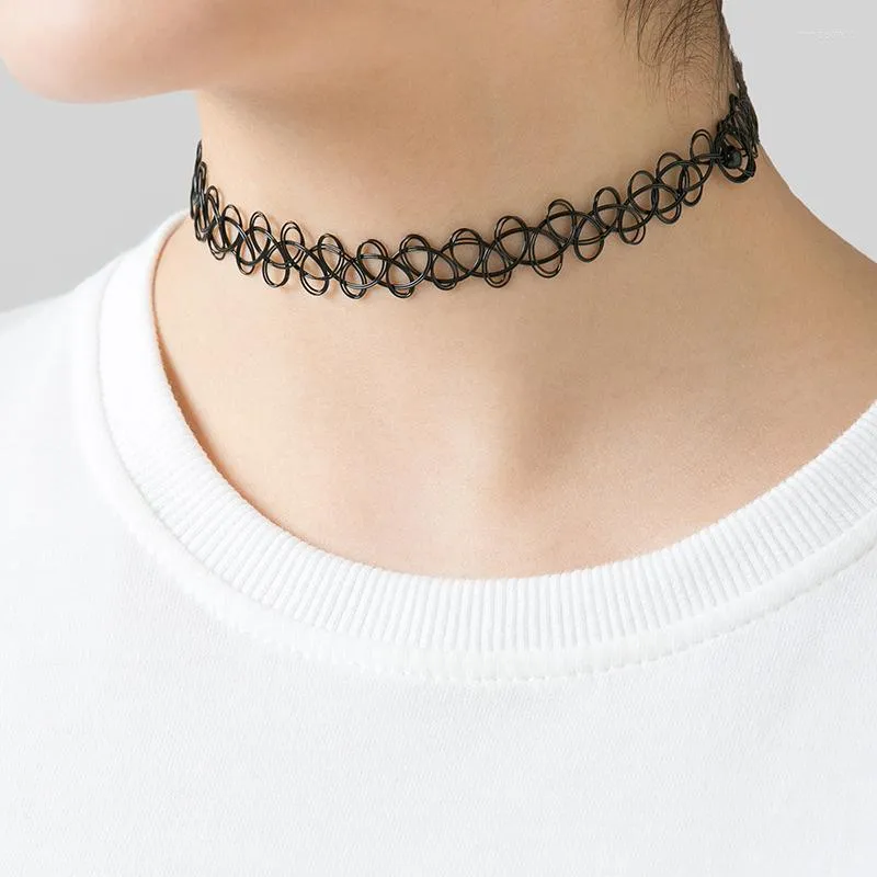 Choker UMQ Gothic Punk Elastic Hollow Chocker Frauen Schmuck Fishline Tattoo Stretch Vintage Halskette