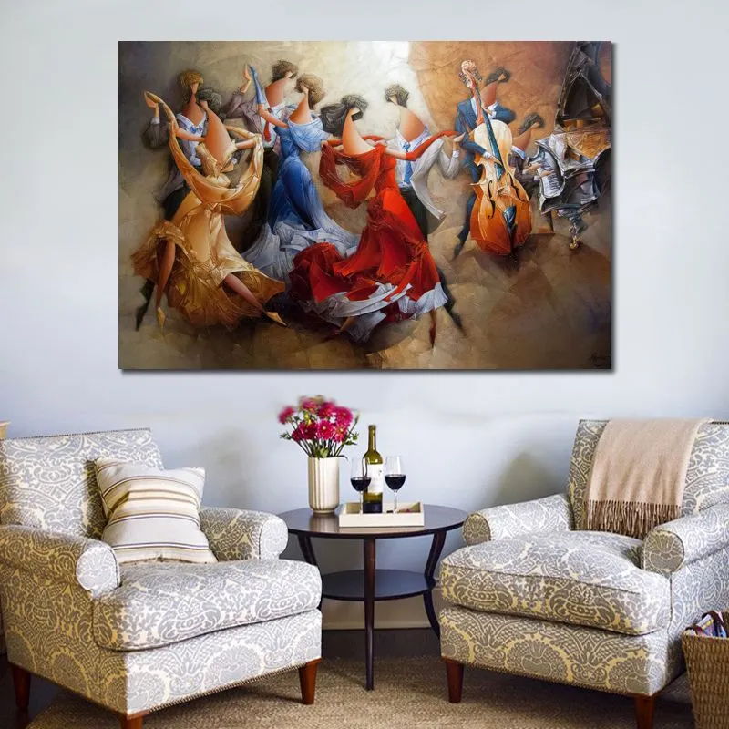 Duże abstrakcyjne płótno Art Tango Ręcznie malowane malowanie olejne oświadczenie do domu