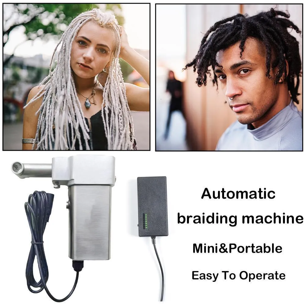 Hair Bun Maker EU Plug Mini Handloc portatile portatile Intrecciatura all'uncinetto che fa macchina per estensioni di dreadlocks fai-da-te facili e veloci 230619
