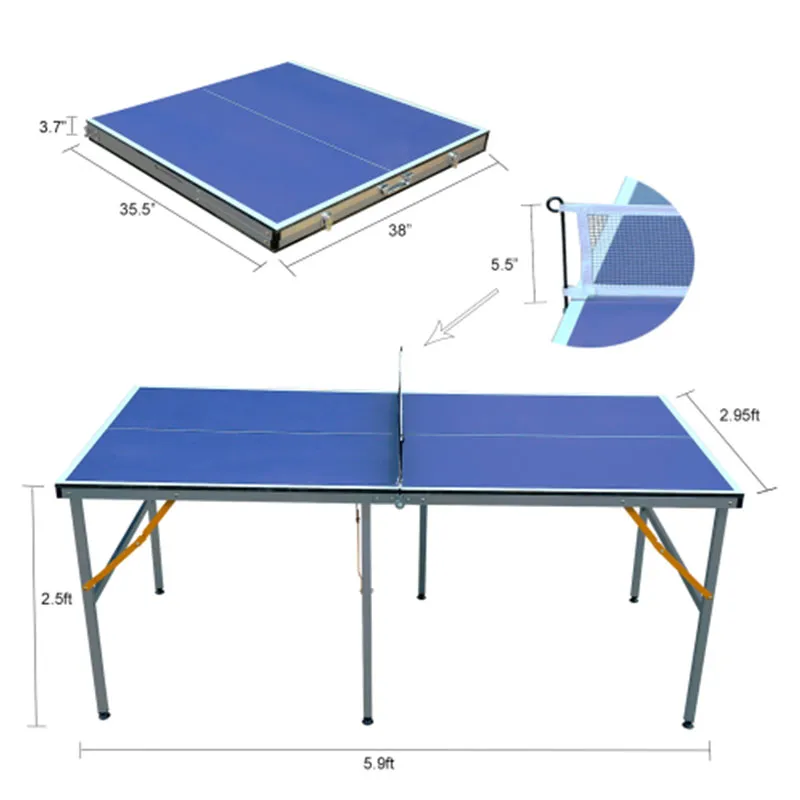 Mesa de Ping Pong Dobrável com Estrutura de Alumínio Portáti