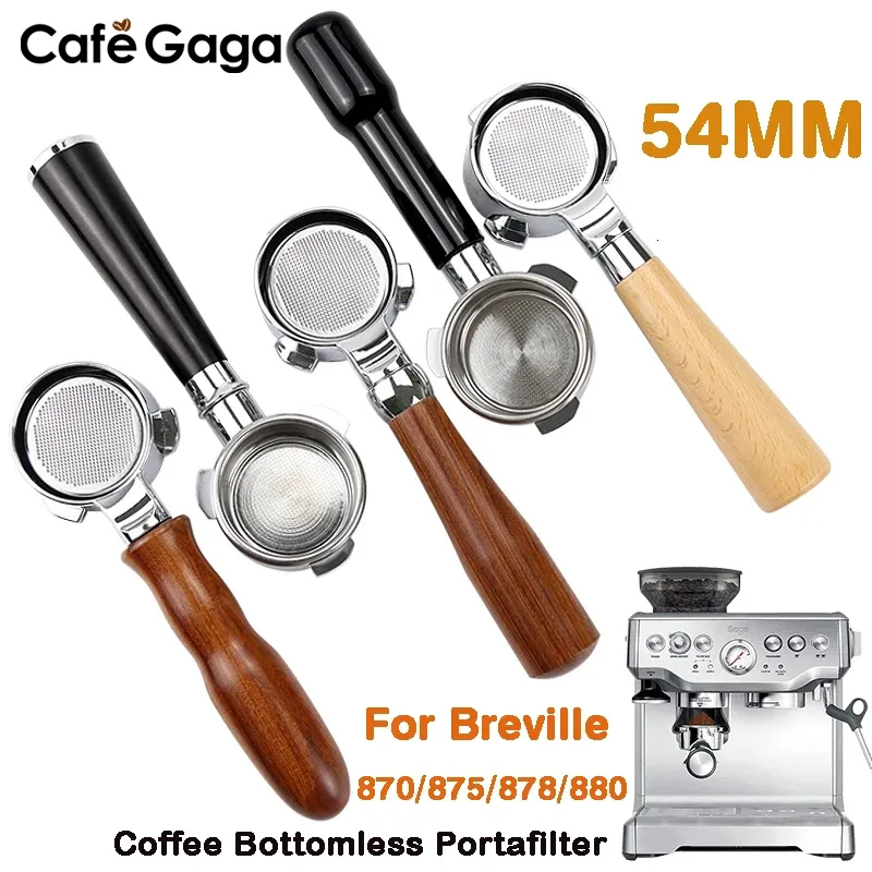 Kaffefilter 54 mm bottenlös portafilter för Breville 870878880 Filterkorg Ersättare Espresso Machine Accessories Barista Tool 230612