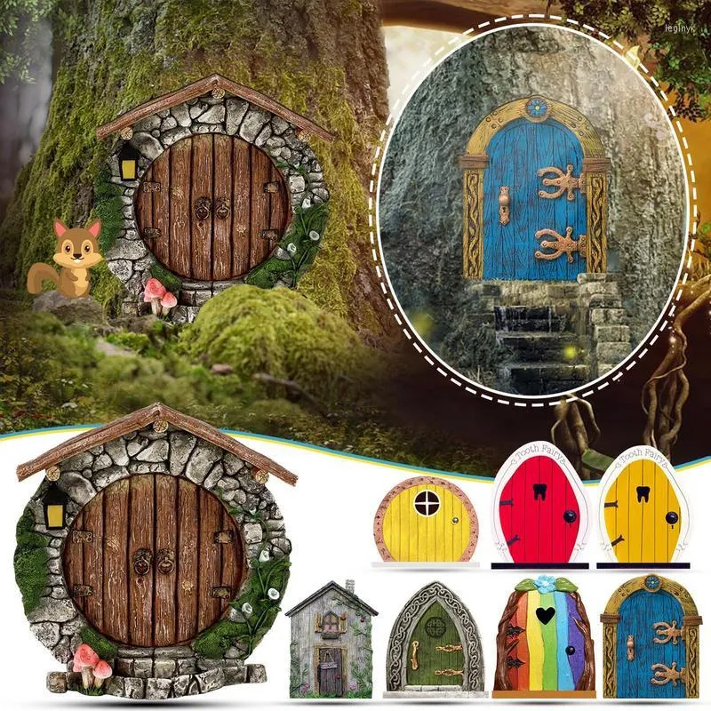 Decorazioni da giardino Porta delle fate Adorabili mini porte in legno in miniatura Accessori in miniatura