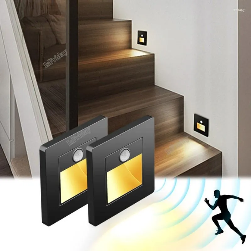 Lampada da parete Rilevatore di movimento Sensore Led Scale Luce Infrarossi Corpo umano Induzione Incasso Gradini Scala Scala Decorazione camera da letto