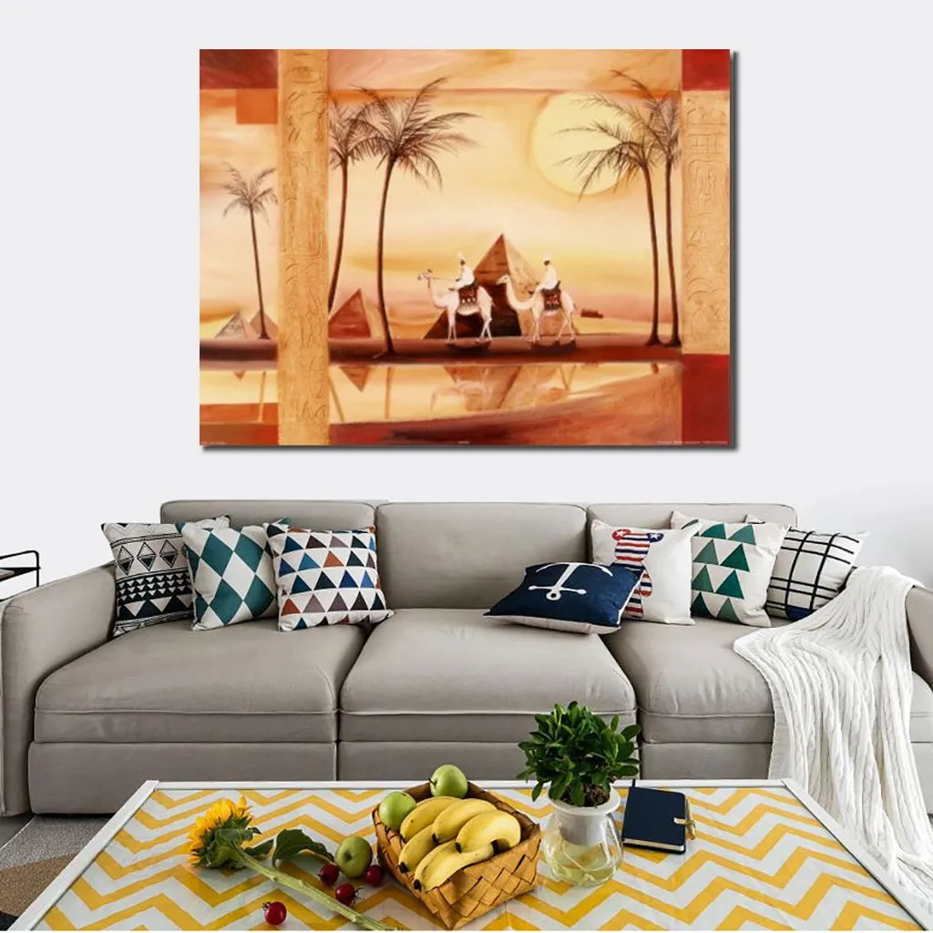 Abstract Cityscape Canvas Art Desert Dreams Painting Handmade Modern Decor for Kitchen