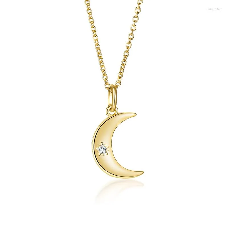 Pendant Necklaces 2023 Copper Material Inlaid With A Single Zircon Moon Korean Version Of The Trendy Girl Heart Special Necklac For Women