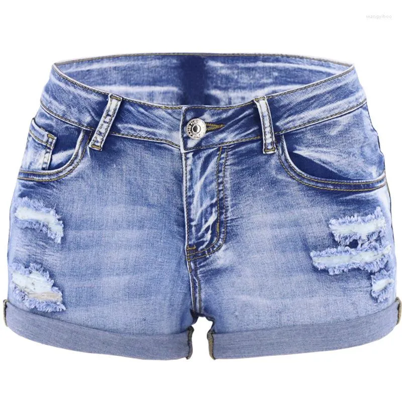 Damen Jeans Mode 2023 Damen Shorts Frühling und Sommer Mid-Taille Bördeln College-Stil Mädchen Urlaub Outfit High Denim