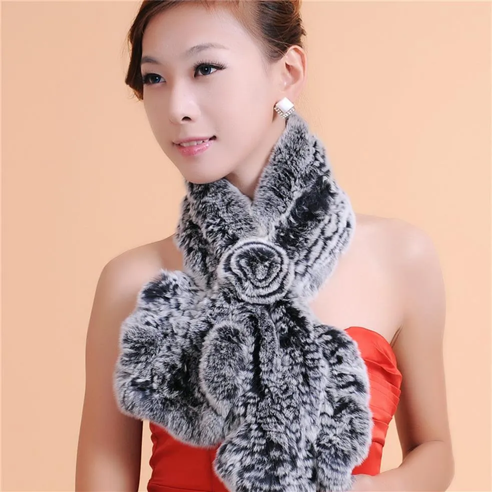 Femmes chaud tissage fourrure écharpe accessoires de mode de haute qualité femmes hiver chaud écharpe 100% fourrure 298o
