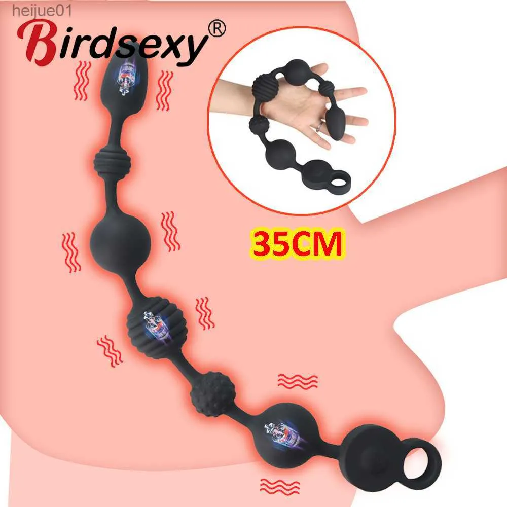 Long Plug Anal / Perles Vibrateur Silicone Butt Plug Vibrant Sex Toys Pour Hommes Boules Vaginales / Anales Avec Vibration Massage De La Prostate L230518