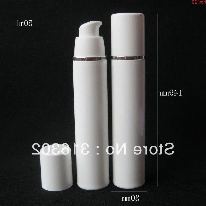 20 X 50ml Empty White Airless Lotion Pump Cream Bottle For Cosmetic Use 5/3oz Containersgood Rmoic