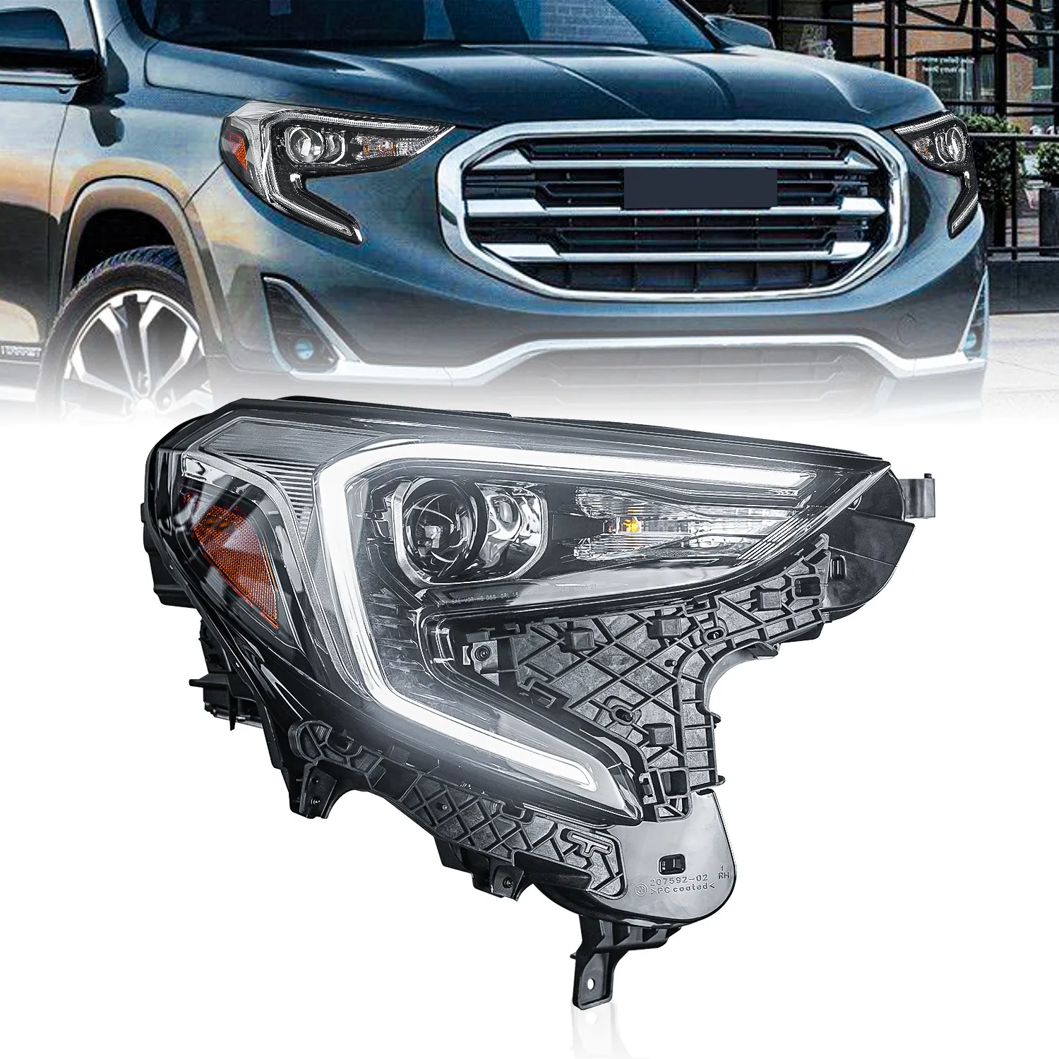 Luzes dianteiras do carro para gmc terreno 20 17-20 22 oem estilo original farol de circulação diurna lâmpada de sinal de volta de nevoeiro